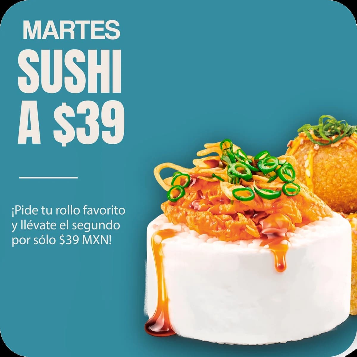 Martes: sushi a $39
